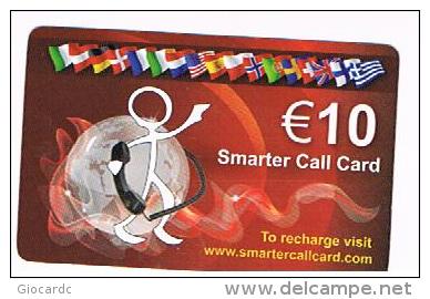 IRLANDA (IRELAND) -  SMARTER CALL CARD   (REMOTE)  - GLOBE AND 17 FLAGS   - USED - RIF. 8032 - Irlanda