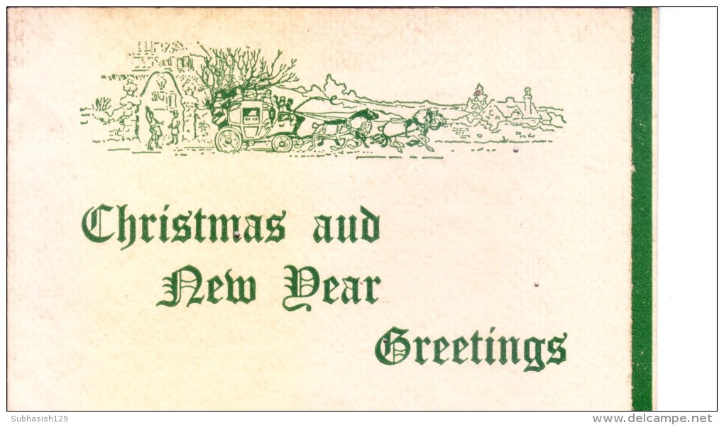 VERY OLD AND VINTAGE GREETINGS CARD - CHRISTMAS AND NEW YEAR GREETINGS - PRINTED AT AUSTRALIA - Other & Unclassified