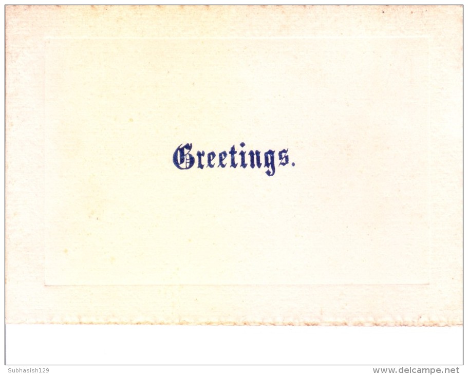 VERY OLD & VINTAGE GREETINGS CARD - CHRISTMAS AND NEW YEAR GREETINGS CARD - PRINTED IN INDIA - Other & Unclassified