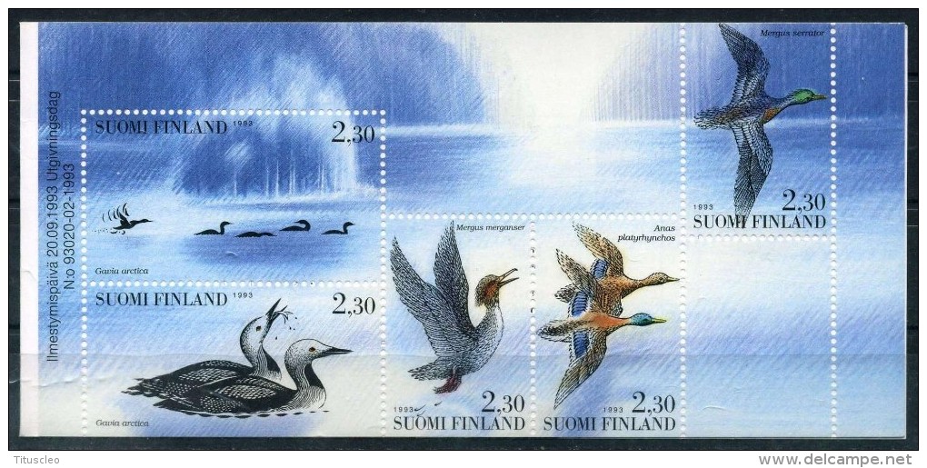 FINLANDE 1189/1193** + C1189**  Oiseaux Aquatiques - Unused Stamps