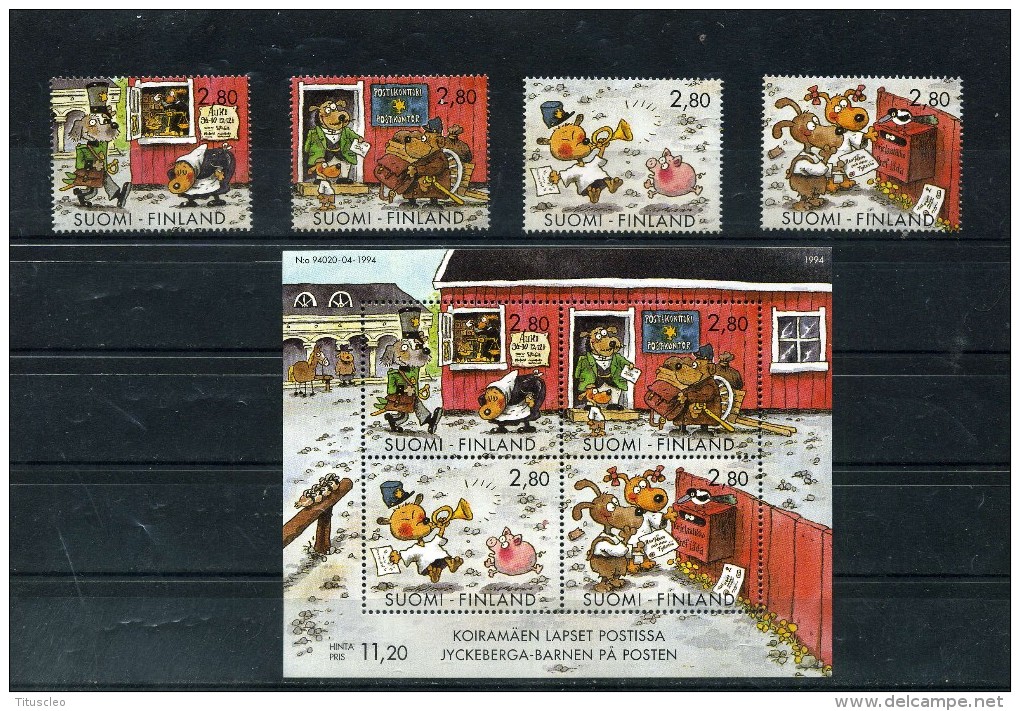 FINLANDE 1236/1239** + BF14  Journée Du Timbre - Unused Stamps