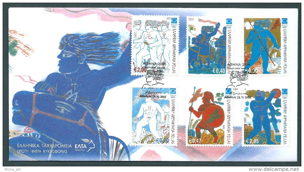Greece / Grece / Griechenland / Grecia 2003 Olympic Games Athens 2004 "The Athletes" FDC - Summer 2004: Athens