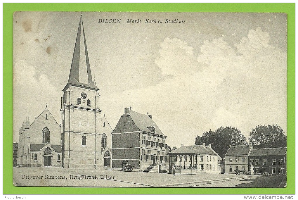 BILSEN  / Markt, Kerk En Stadhuis  (1909) - Bilzen