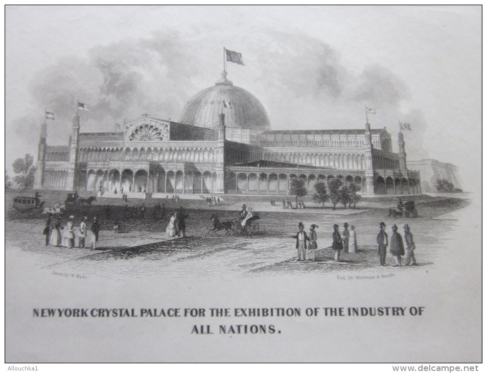Gravure: New York Cristal Palace For The Exhibition Of The Industry Of All Nations&gt; &gt; Issu Découpe De Livre - Prints & Engravings