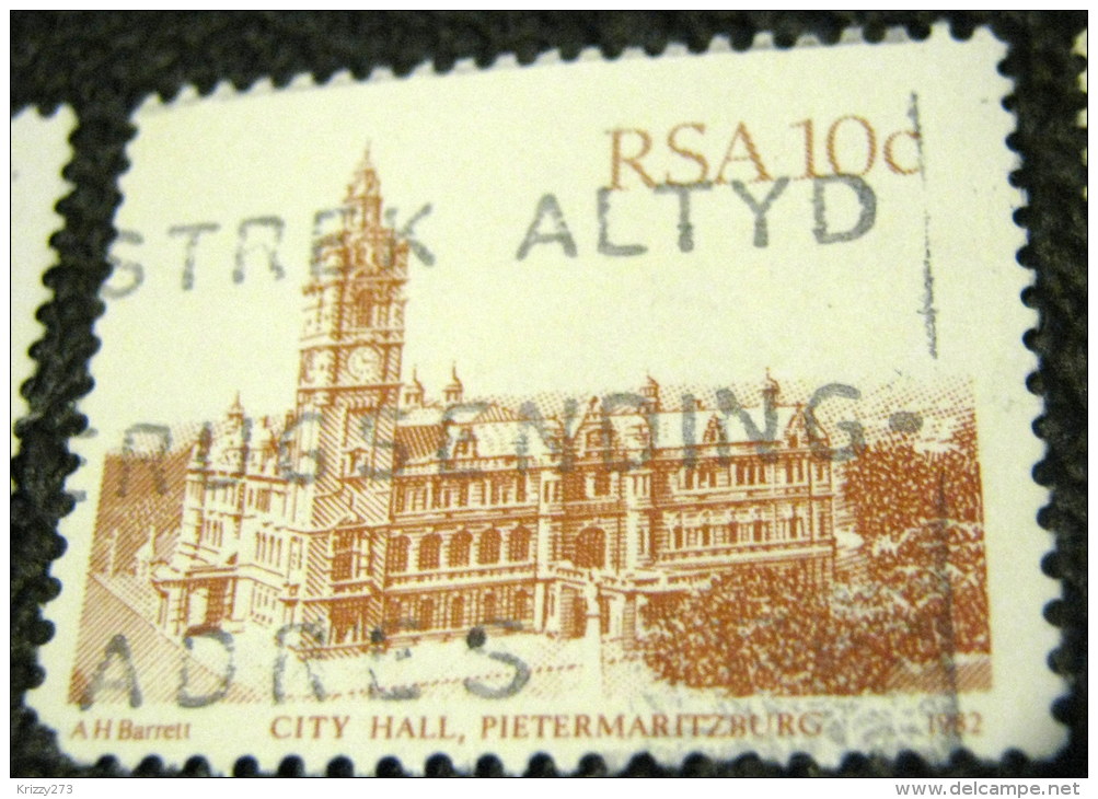 South Africa 1982 City Hall Pietermaritzburg 10c - Used - Gebraucht