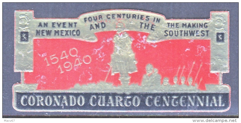 NEW  MEXICO  CORONADO  CUARGO   CENTENNIAL  1940    ** - Unclassified