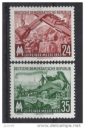 Germany (DDR) 1953  Leipziger Herbstmesse.  (**) Mi.380-381 - Ungebraucht