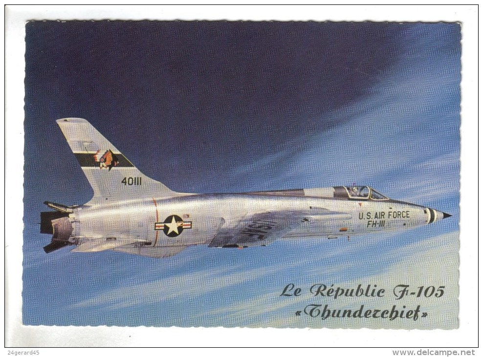 CPSM TRANSPORT AVIATION AVION - Le Républic F-105 "Thunderchief" - Silhouette - Scissor-type