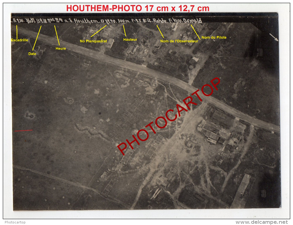 HOUTHEM-Photo Aerienne Allemande-FFA 40-Guerre 14-18-1WK-BELGIEN-Flandern-Feldflieger Abtlg 40-AVIATION- - Comines-Warneton - Komen-Waasten