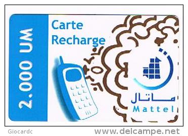 MAURITANIA   - MATTEL (GSM RECHARGE) - PHONE  2000     - USED  -  RIF. 8059 - Mauritanie