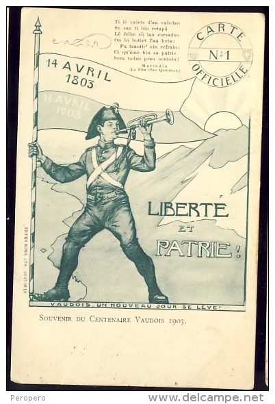 AK    LIBERTE ET PATRIE  VAUDOIS 1903 - Sonstige & Ohne Zuordnung