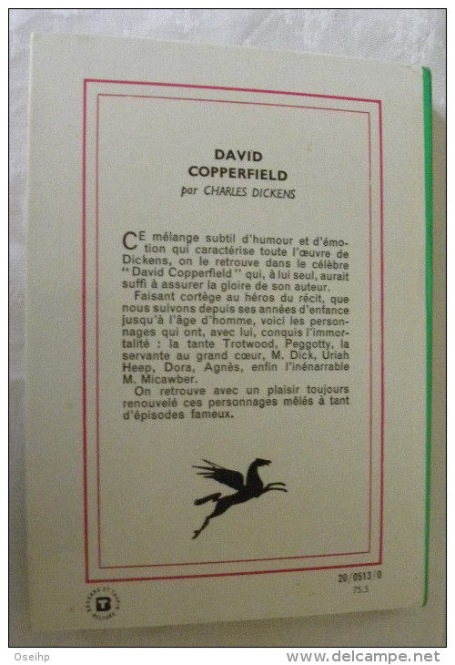 DAVID COPPERFIELD Charles Dickens  Illustrations J. Pecnard - Bibliothèque Verte 1975 - Bibliothèque Verte