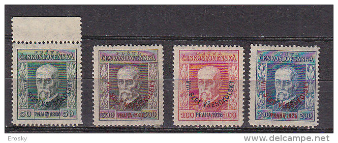 L2926 - TCHECOSLOVAQUIE Yv N°209/12 * - Unused Stamps