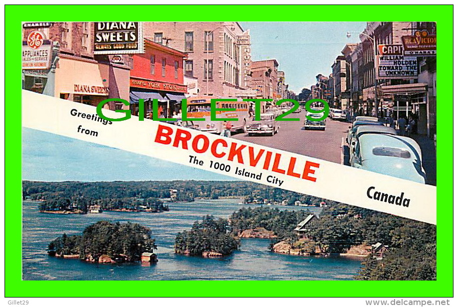 BROCKVILLE, ONTARIO - GREETINGS FROM - KING STREET - 2 MULTIVUES - - Brockville