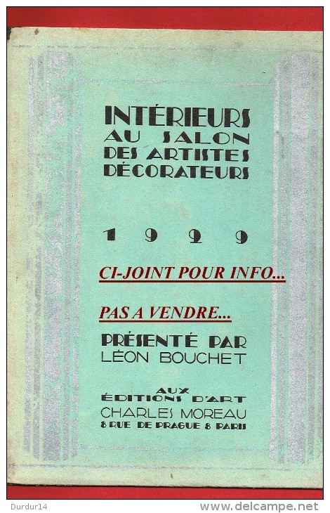 ART - DECORATION - SALON 1929 - FUMOIR - L. BOUCHET édité Par G. E Et J. DENNERY - Other Plans