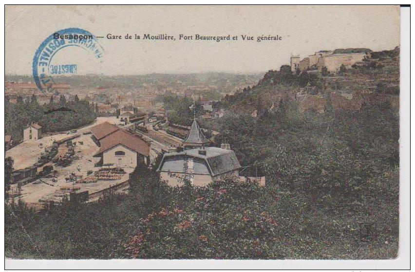 25=BESANCON     Gare De La Mouillère , Fort Beauregard Et Vue Générale  ( Angle Haut Gauche Corner ) - Besancon