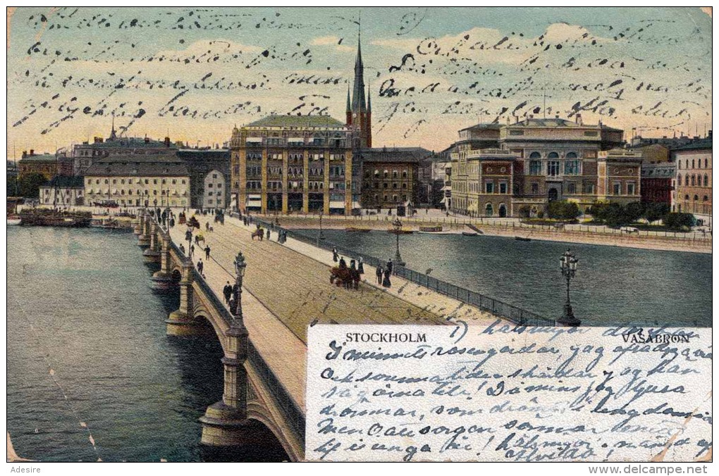 STOCKHOLM - Vasabron, Karte Gelaufen 1907 - Schweden