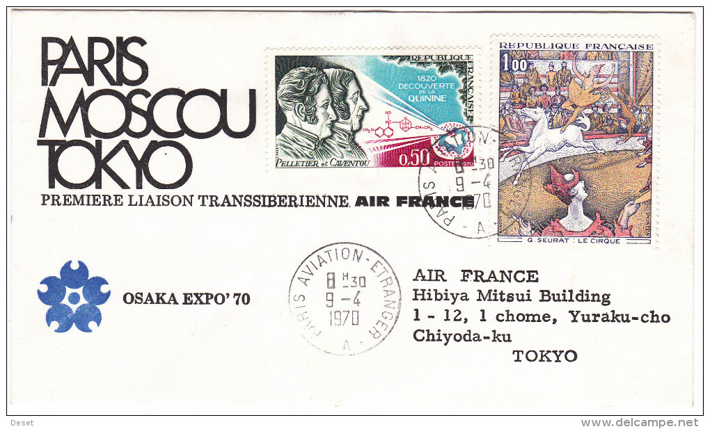 Air France 1970 Premier Vol First Transsibirian Flight Cover Paris Tokyo - Primeros Vuelos