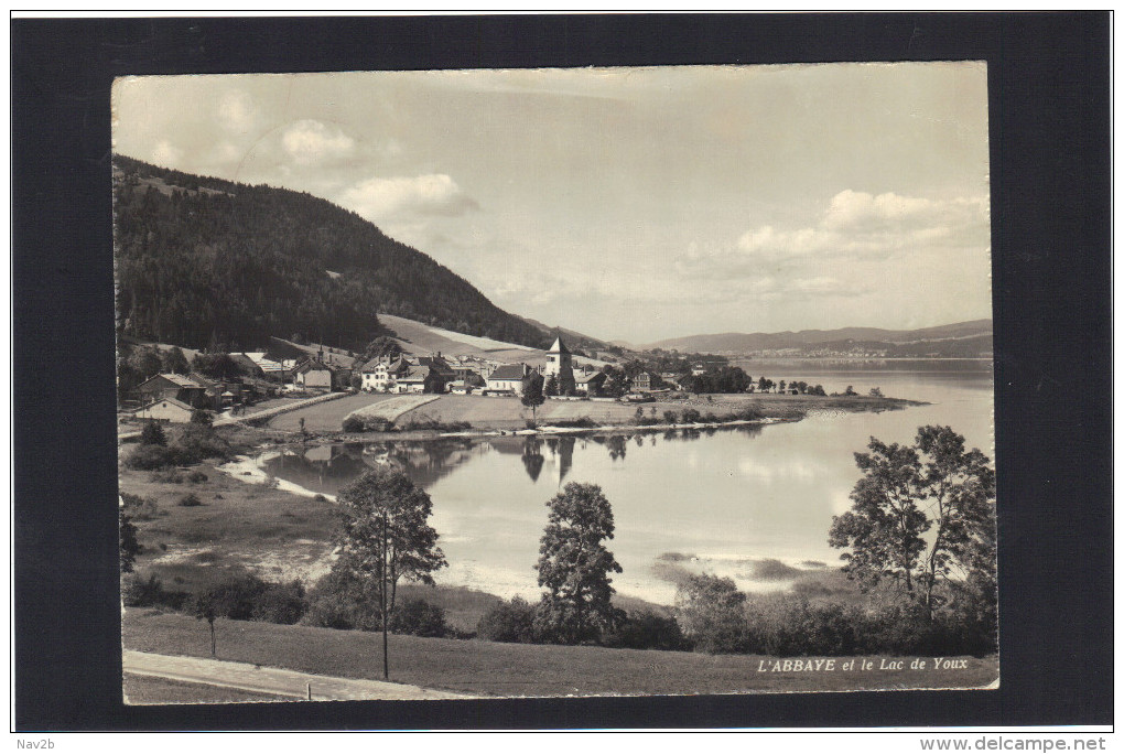 Suisse , L'Abbaye Et Le Lac De Joux . Carte Circulée 1960 , Oblitérée De L'Abbaye . - L'Abbaye