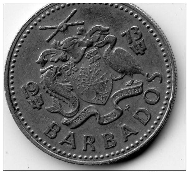 Barbados 25 Cents 1973 - Barbades