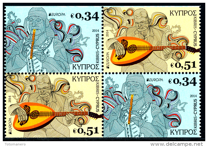 CYPRUS/Zypern/Chipre EUROPA 2014 "National Music Instruments" Set Of 6v** - 2014