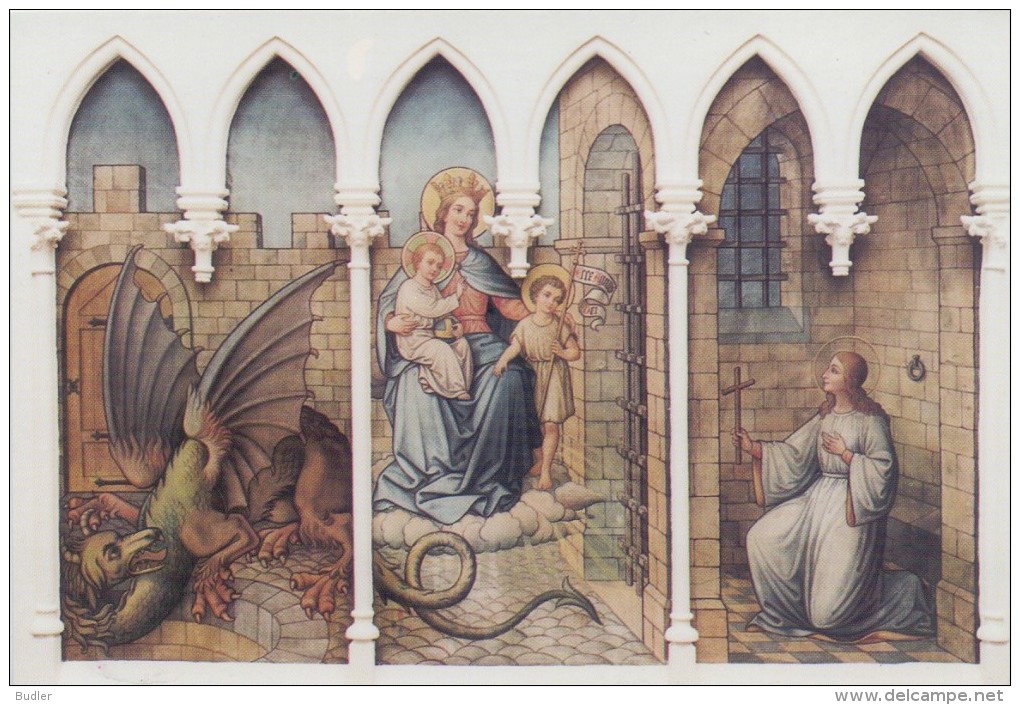 LICHTERVELDE   : St.-Jacobuskerk:  De Heilige Margaretha, Maagd En Martelares. Fresco Aangebracht In 1910. - Lichtervelde