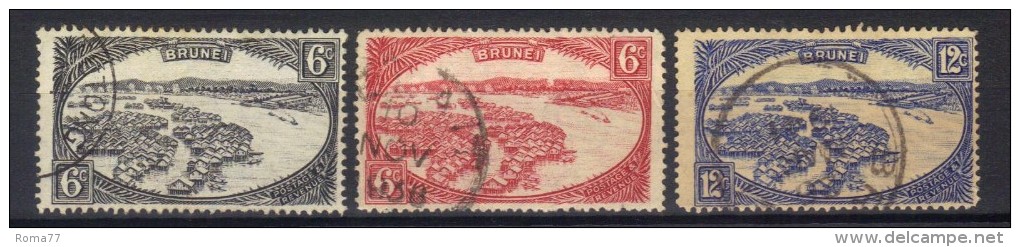 W408 - BRUNEI 1924, Serie Yvert N. 61/63  Usata - Brunei (...-1984)
