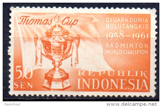 INDONESIA 1958 Indonesian Victory In Thomas Cup World Badminton Championships, Singapore - 50s Thomas Cup MH - Indonesien