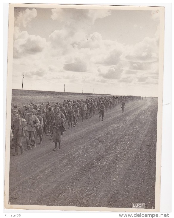 RARE  PHOTO DE L'AGENCE LUCE  PRISONNIERS SOVIETIQUES SUR LE FRONT DE L'EST - Guerre, Militaire