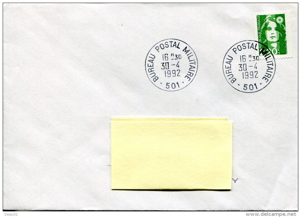 BPM 501 - Cachet à Date Avec Heure - 30/04/1992 - R985 - Military Postmarks From 1900 (out Of Wars Periods)