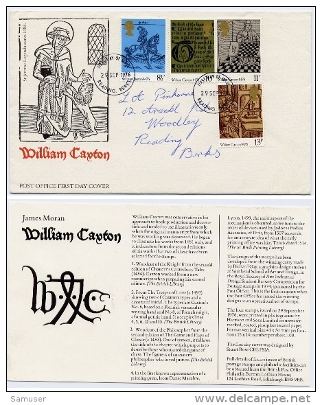 Echecs Lettre  Circule Angleterre Vers France 1976 Caxton Chess Letter England Travelled To France - Echecs