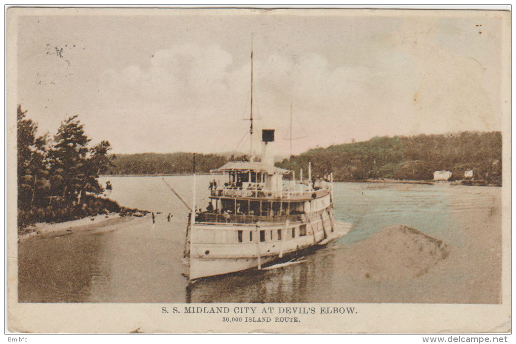 S.S. MIDLAND CITY AT DEVIL´S ELBOW. 30,000 Island Route - Thousand Islands