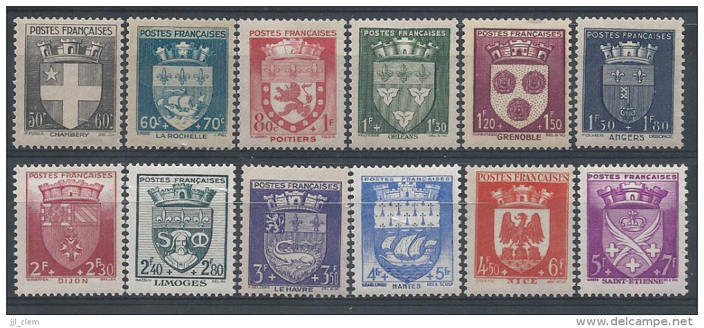 France N° 553 à 564 * Neuf - 1941-66 Escudos Y Blasones