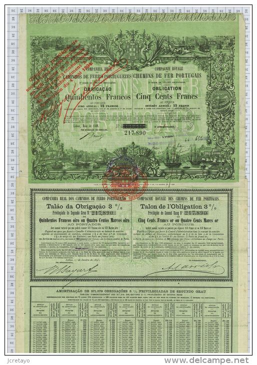 Cie Royale Des Chemins De Fer Portugais, Lisbonne 1860, Illustrateur Blaise - Railway & Tramway