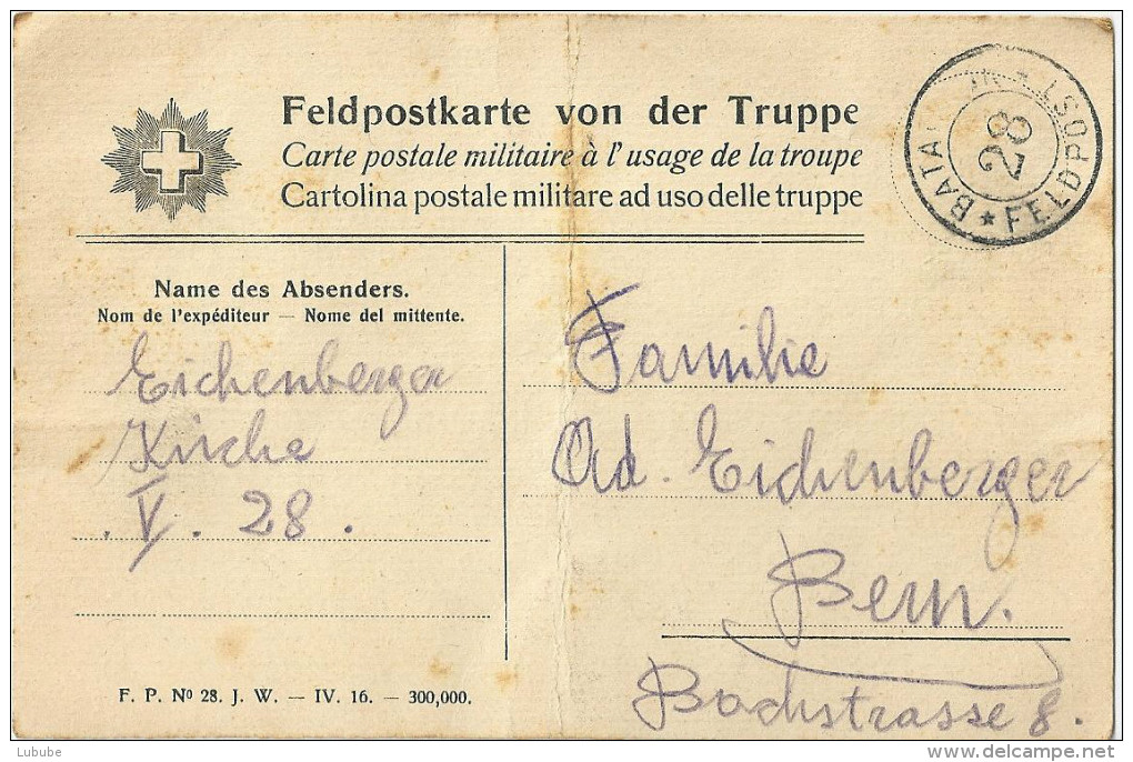 Feldpost Karte  "Bataillon 28"          Ca. 1910 - Oblitérations