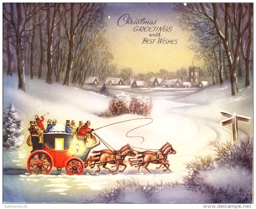 VERY OLD & VINTAGE GREETINGS CARD - 1939 CHRISTMAS AND NEW YEAR GREETINGS - PRINTED IN ENGLAND - Other & Unclassified