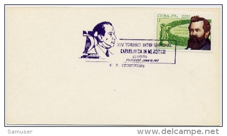 Echecs Lettre Pas Circule Cuba 1977 Steinitz FDC Chess Letter Stationnery - Echecs