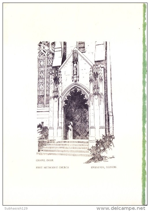 VERY OLD & VINTAGE GREETINGS CARD - IMPRINT IMAGE OF FIRST METHODIST CHURCH, EVANSTON, ILLINOIS, PRINTED AT U.S.A. - Other & Unclassified