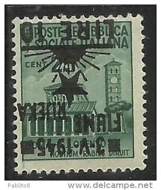 ITALY ITALIA OCCUPAZIONE FIUME 1945 LIRE 10 SU CENT. 25 MNH VARIETA´ VARIETY - Yugoslavian Occ.: Fiume
