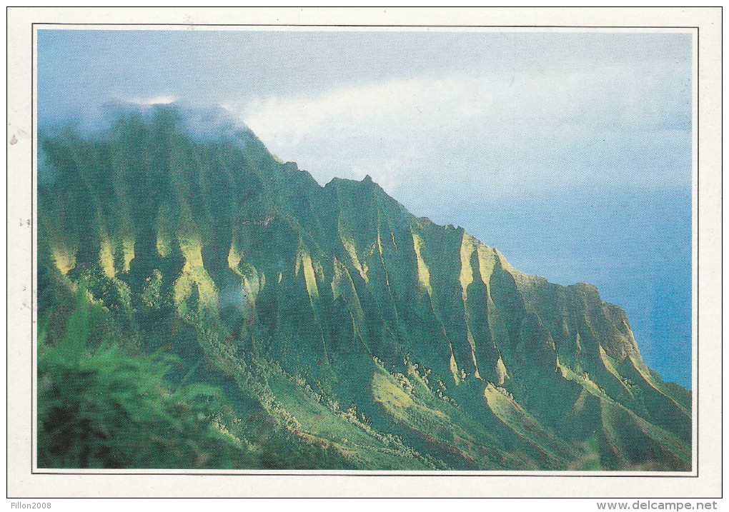 HAWAÏ - île De Kauai - Les "pali" - La Description Est Au Verso De La Carte Fiche - Kauai