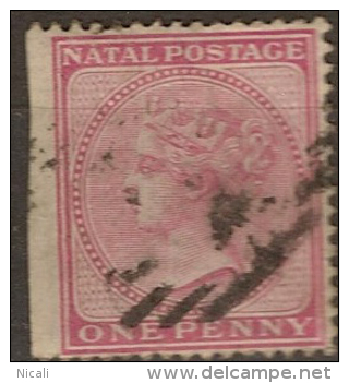 NATAL 1874 1d Bright Rose QV SG 67 U* #BT16 - Natal (1857-1909)