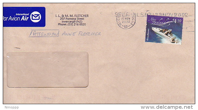 New Zealand 2002 Ocean Runner On Cover Sent To Australia - Lettres & Documents