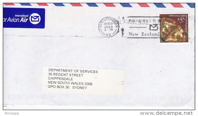 New Zealand 2003 Christmas, Bell, On Cover Sent To Australia - Lettres & Documents