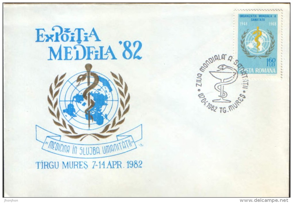 Romania- Occasionally Cover 1986- Medicine, World Health Organization (WHO), " Medicine In The Service Of Humanity " - OMS