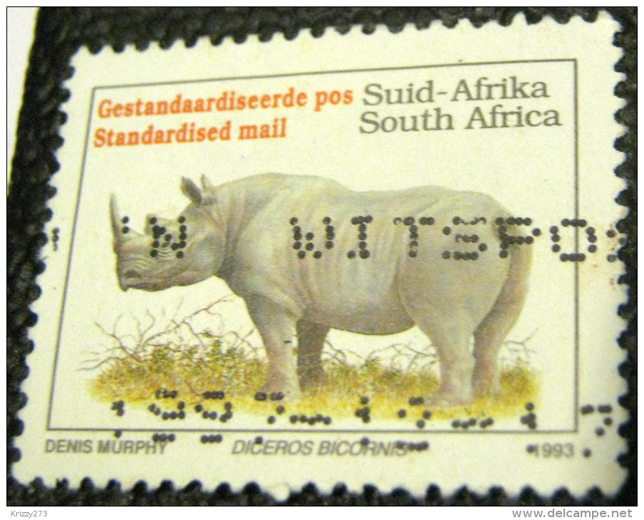 South Africa 1993 Endangered Animals Diceros Bicornis 45c - Used - Oblitérés