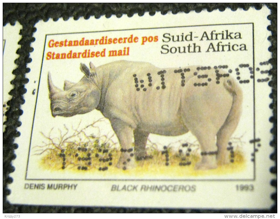 South Africa 1993 Endangered Animals Diceros Bicornis 45c - Used - Oblitérés