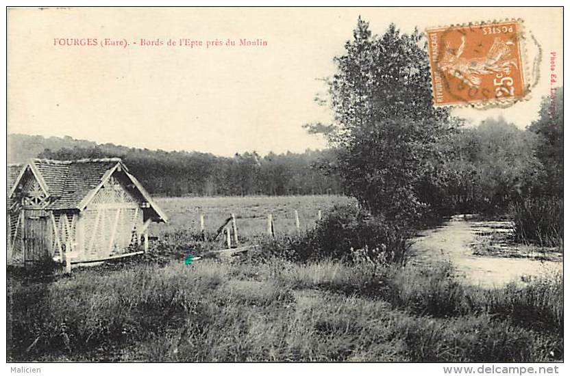 Eure - Ref  A 484 - Fourges - Bords De L'epte Près Du Moulin - Carte Bon Etat - - Fourges