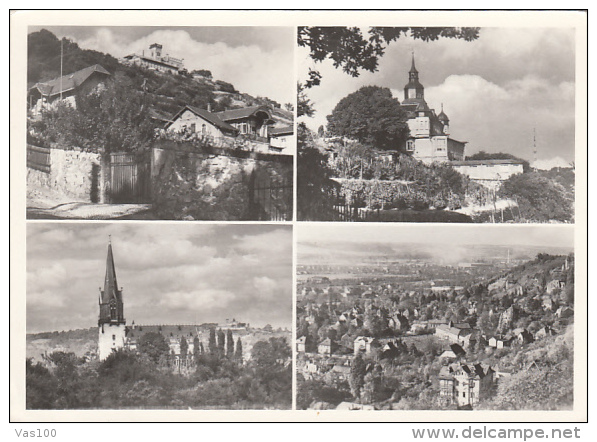 CPA RADEBEUL- HOUSES, CHURCH, PANORAMA - Radebeul