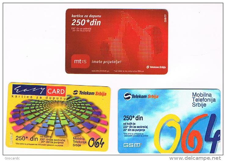 SERBIA -  (GSM RECHARGE ) - LOT OF 3 DIFFERENT      -  USED °  -  RIF. 8100 - Other - Europe
