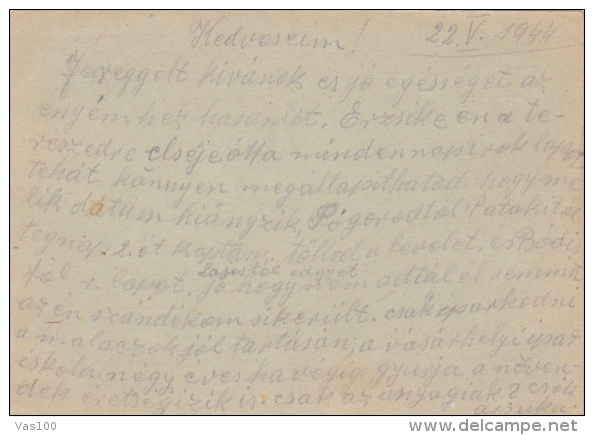 PRIVATE POSTCARD, SENT FROM HUNGARY TO ROMANIA, 1944 - Lettres & Documents